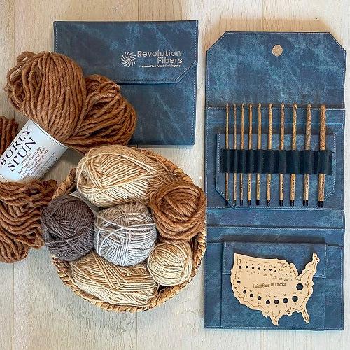 Driftwood 7" Crochet Hook Set with Carrying Case | 10 Crochet Hooks Size US E - M