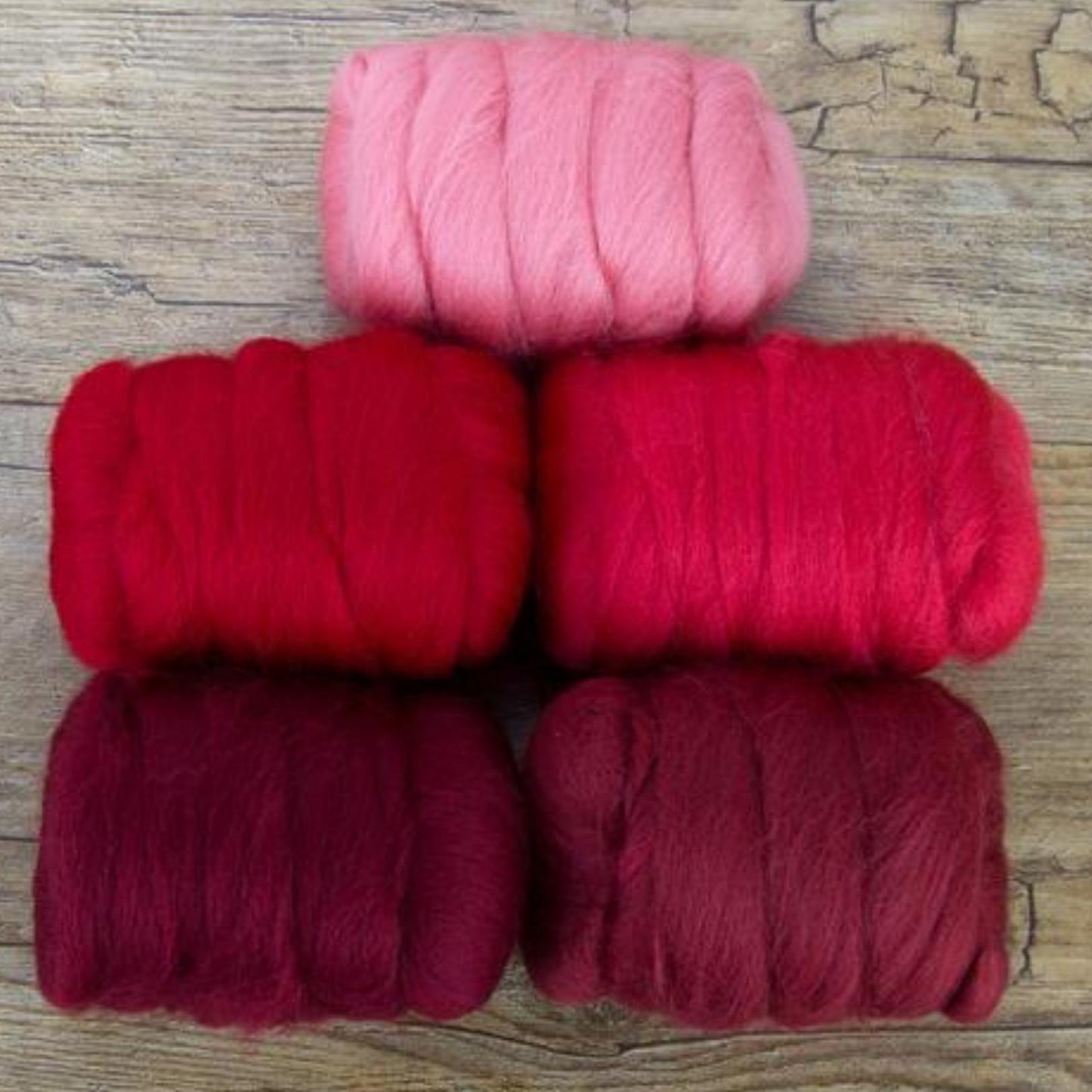 Mixed Merino Wool Variety Pack | Wondrous Reds (Reds) 250 Grams, 23 Micron