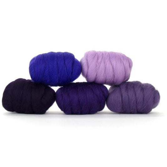 Mixed Merino Wool Variety Pack | Purple Disco (Purples) 250 Grams, 23 Micron
