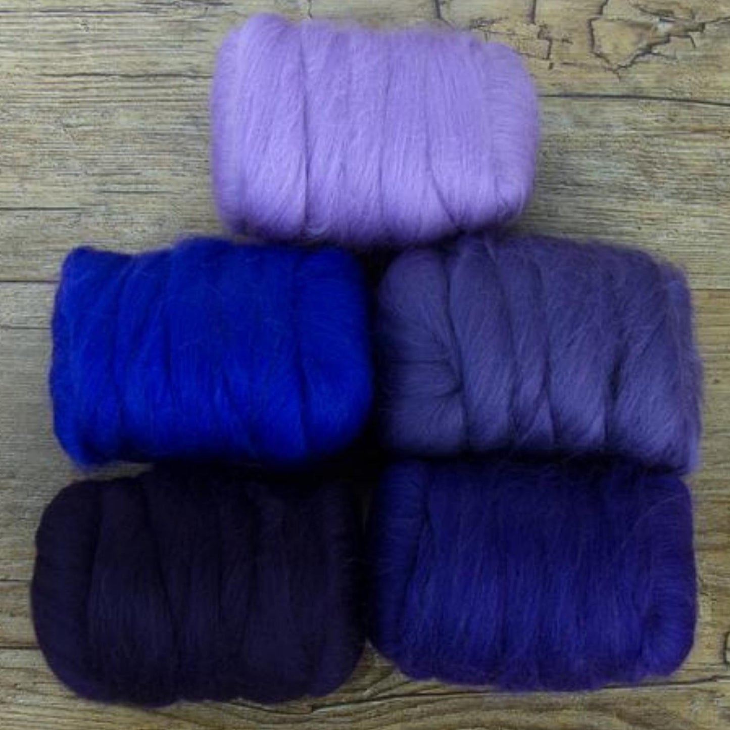 Mixed Merino Wool Variety Pack | Purple Disco (Purples) 250 Grams, 23 Micron - Textile Indie 