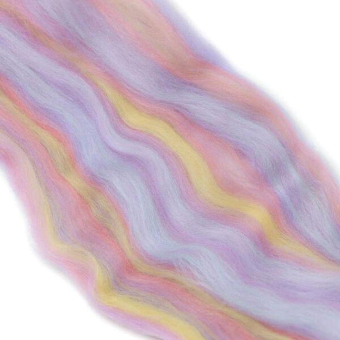 Cotton Candy Merino Wool Blend | 8 Ounces of Luxuriously Soft Multicolored Merino Wool Top - Textile Indie 