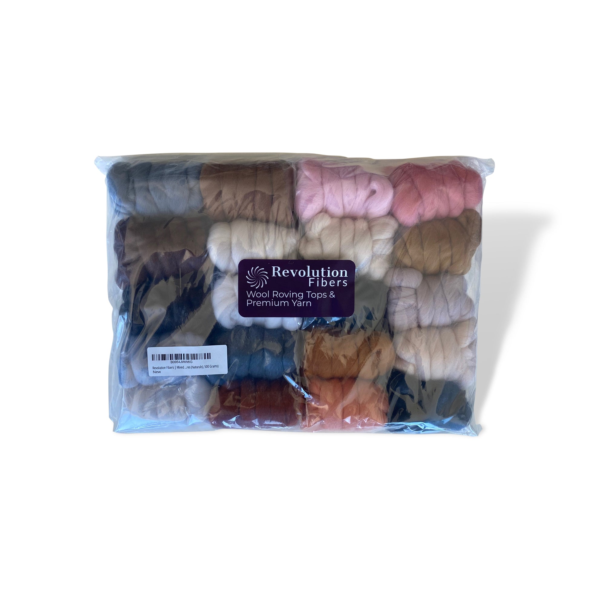 Mixed Merino Wool 20 Color Variety Pack | All Creatures (Naturals) 500 Grams, 23 Micron - Textile Indie 