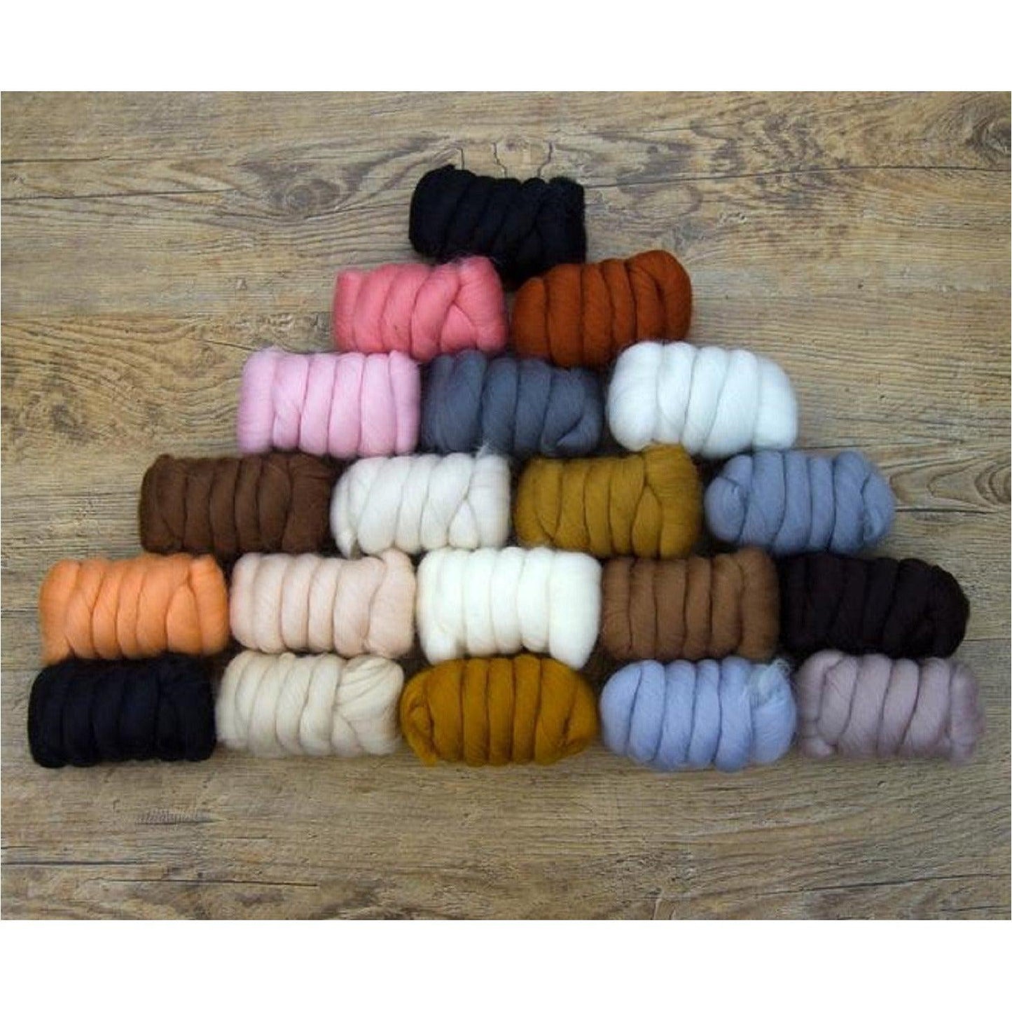 Mixed Merino Wool 20 Color Variety Pack | All Creatures (Naturals) 500 Grams, 23 Micron - Textile Indie 