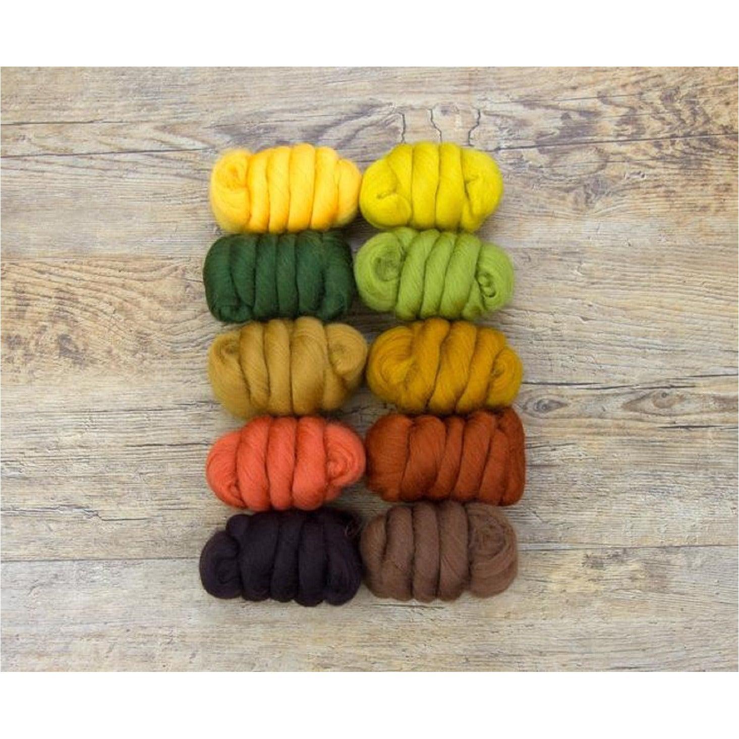 Mixed Merino Wool Variety Pack | Autumn Leaves (Multicolored) 250 Grams, 23 Micron - Textile Indie 