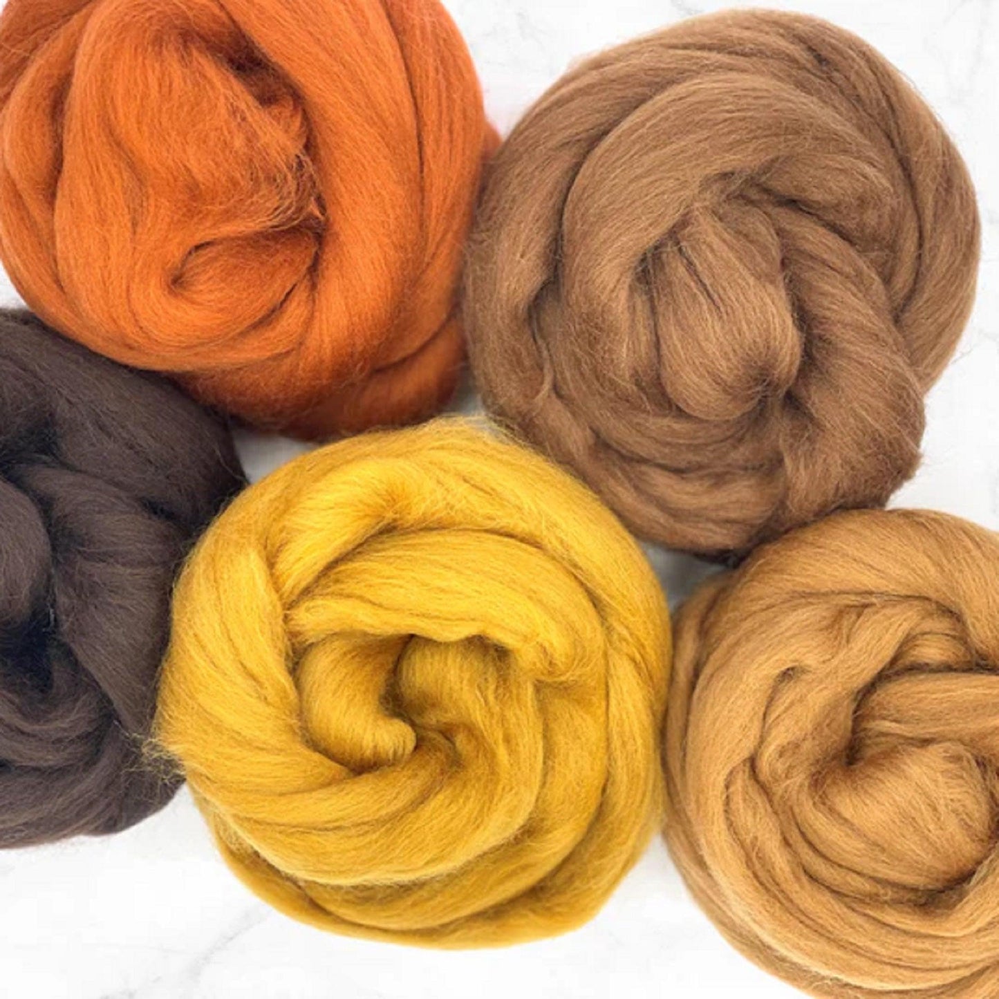 Merino Wool Roving Color Pack | Barky Browns - Textile Indie 