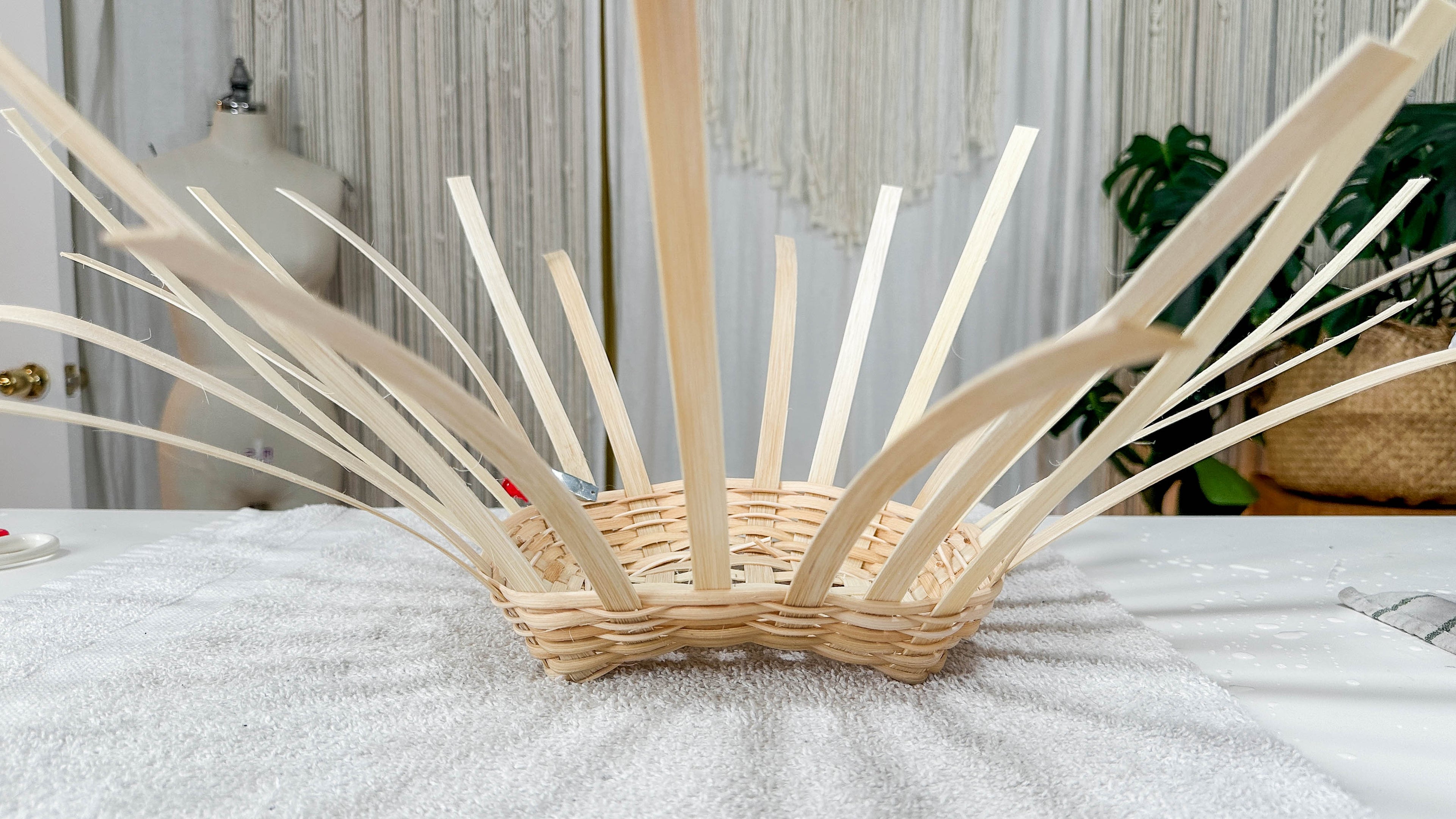 Load video: Catshead basket during the weaving process.