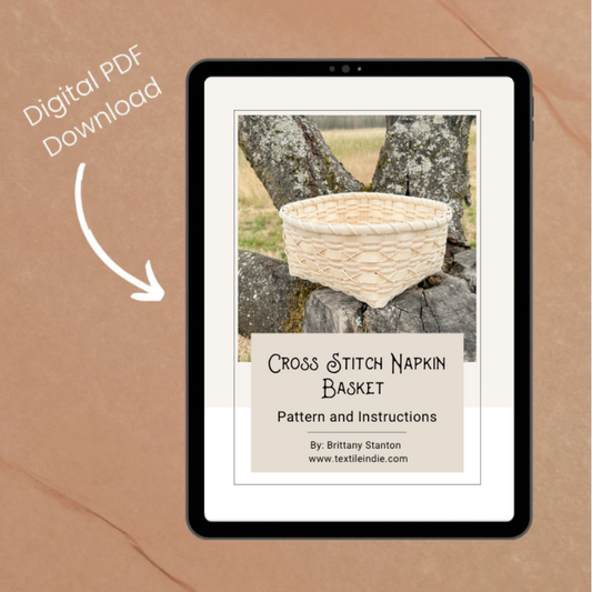 Cross-Stitch Napkin Basket - Basket Weaving Pattern (PDF)