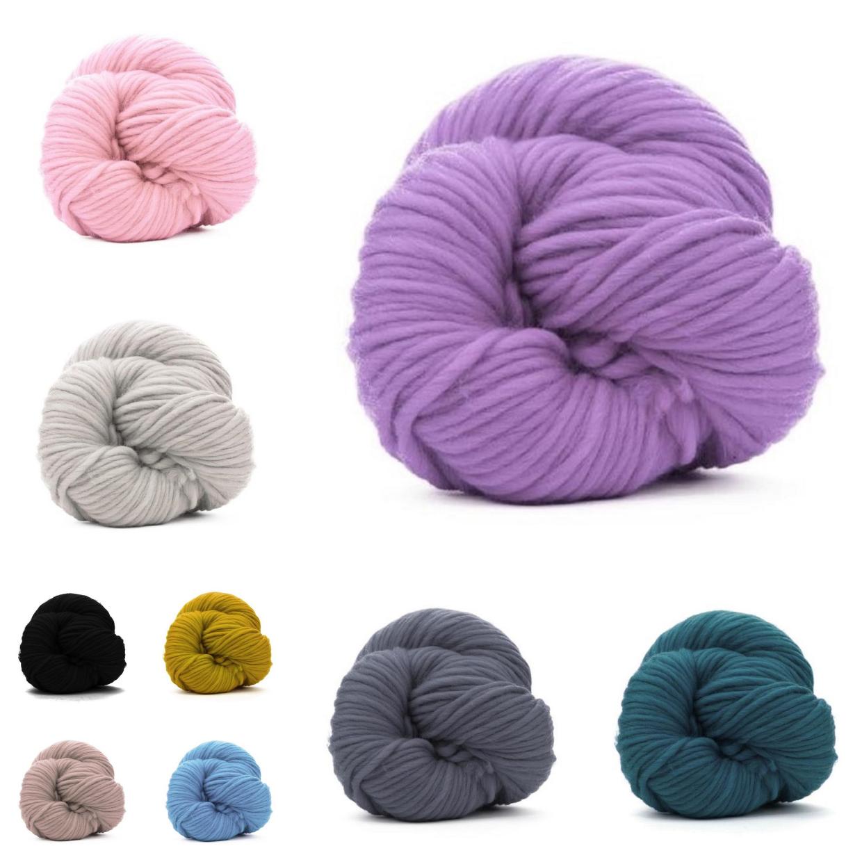 Premium Super Bulky (Chunky) Weight Solid Color Merino Yarn