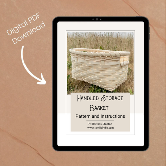 Handled Storage Basket -  Basket Weaving Pattern (PDF)