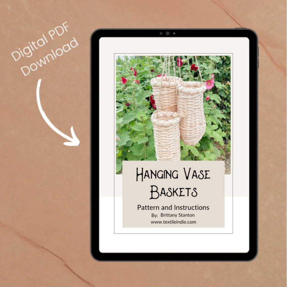 Hanging Flower Vase -  Basket Weaving Pattern (PDF)
