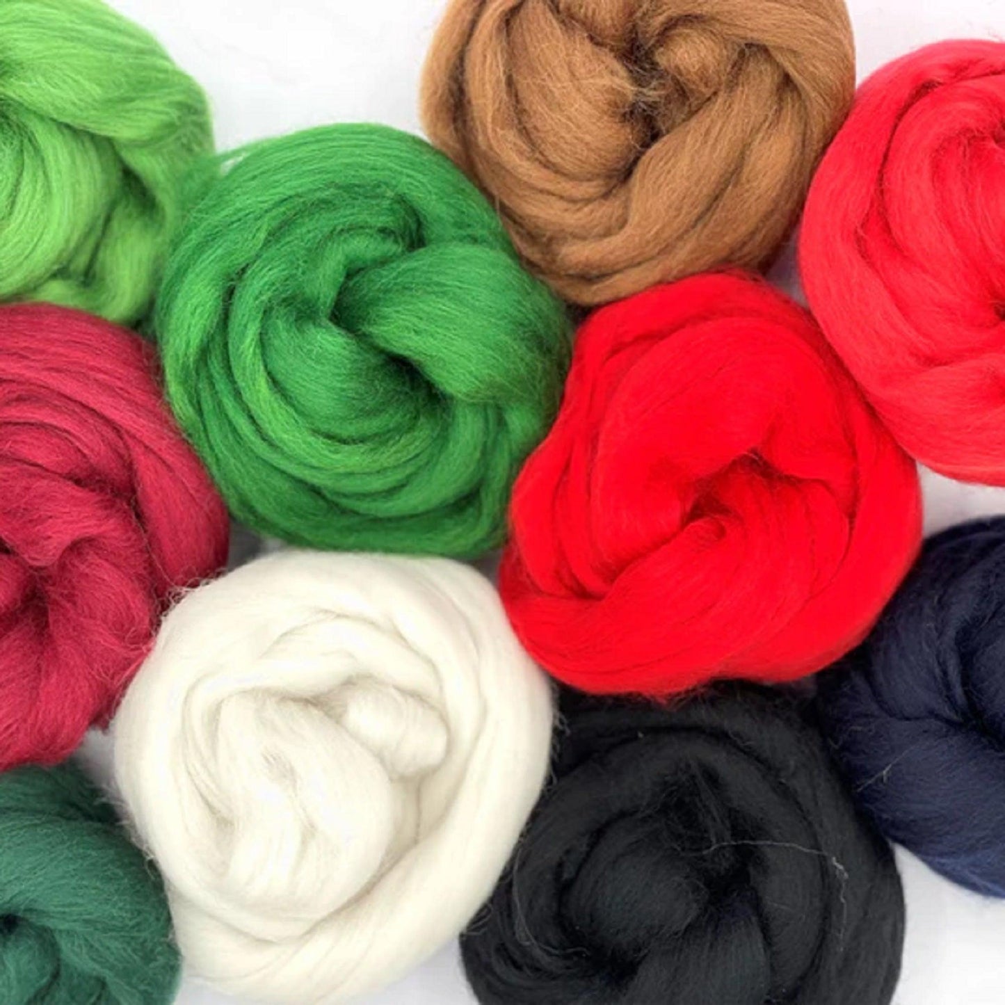 Mixed Merino Wool Variety Pack | Holiday Cheer (Multicolored) 250 Grams, 23 Micron