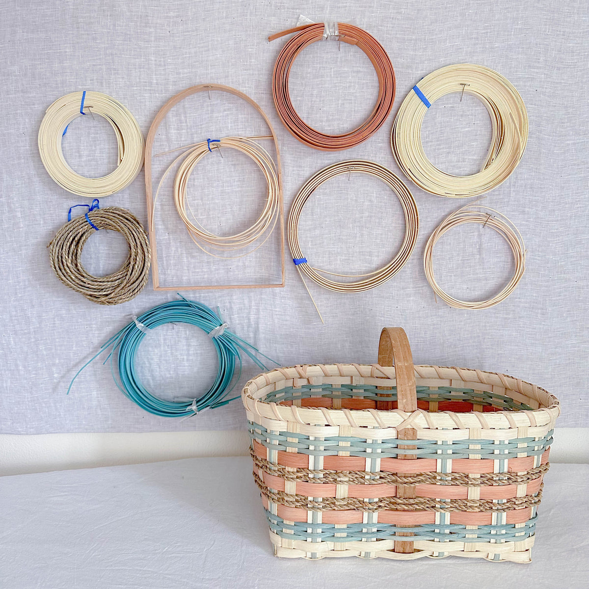 VIRC Wall Hanging Basket Weaving Kit - 10x14 D Handle With Triple Peg Bottom