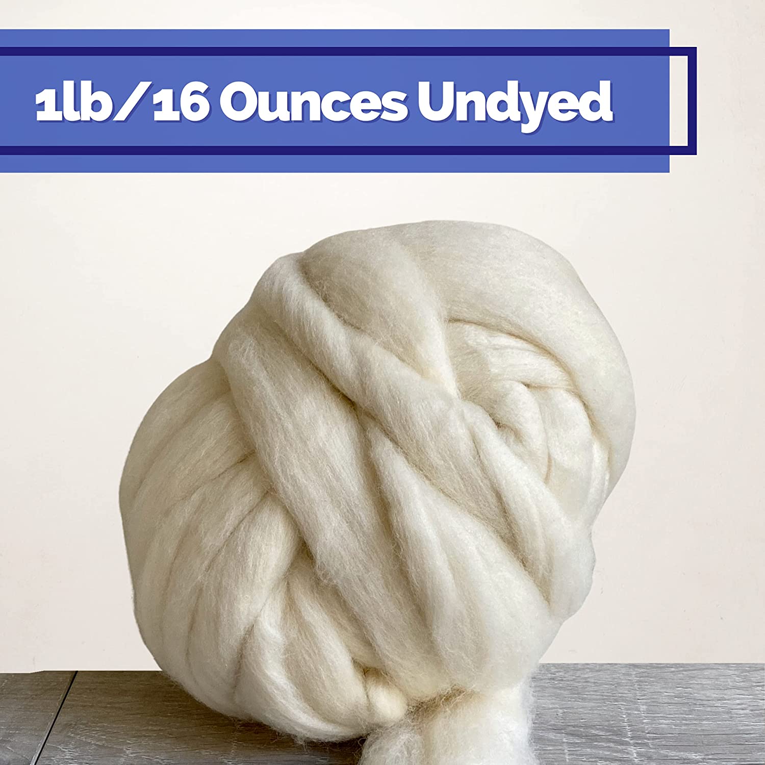 Undyed Merino Wool Roving Top - Textile Indie 