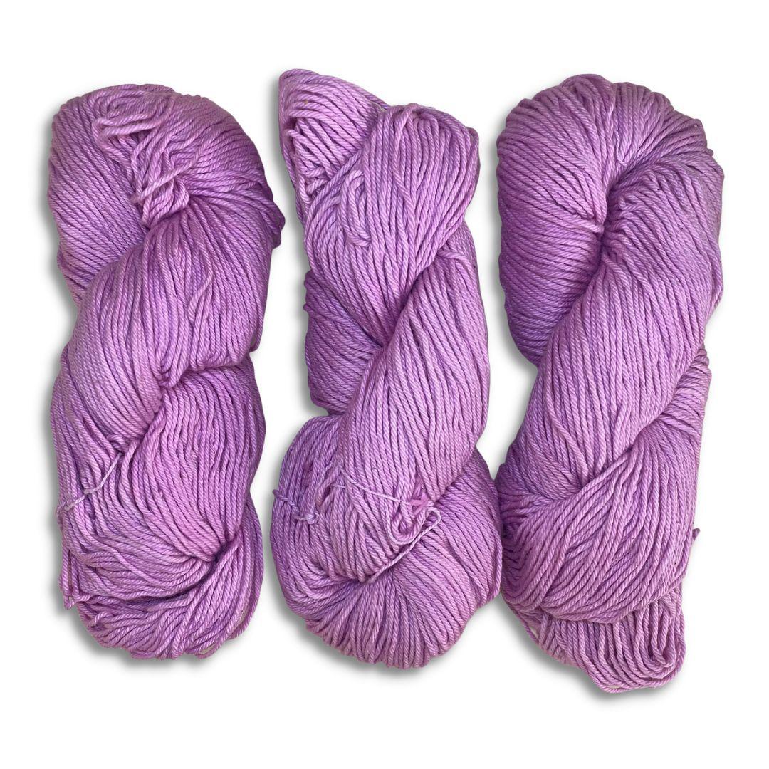 Hand Dyed Cotton Yarn Solid Colored | DK Weight 100 Grams, 200 Yards, 4 Ply