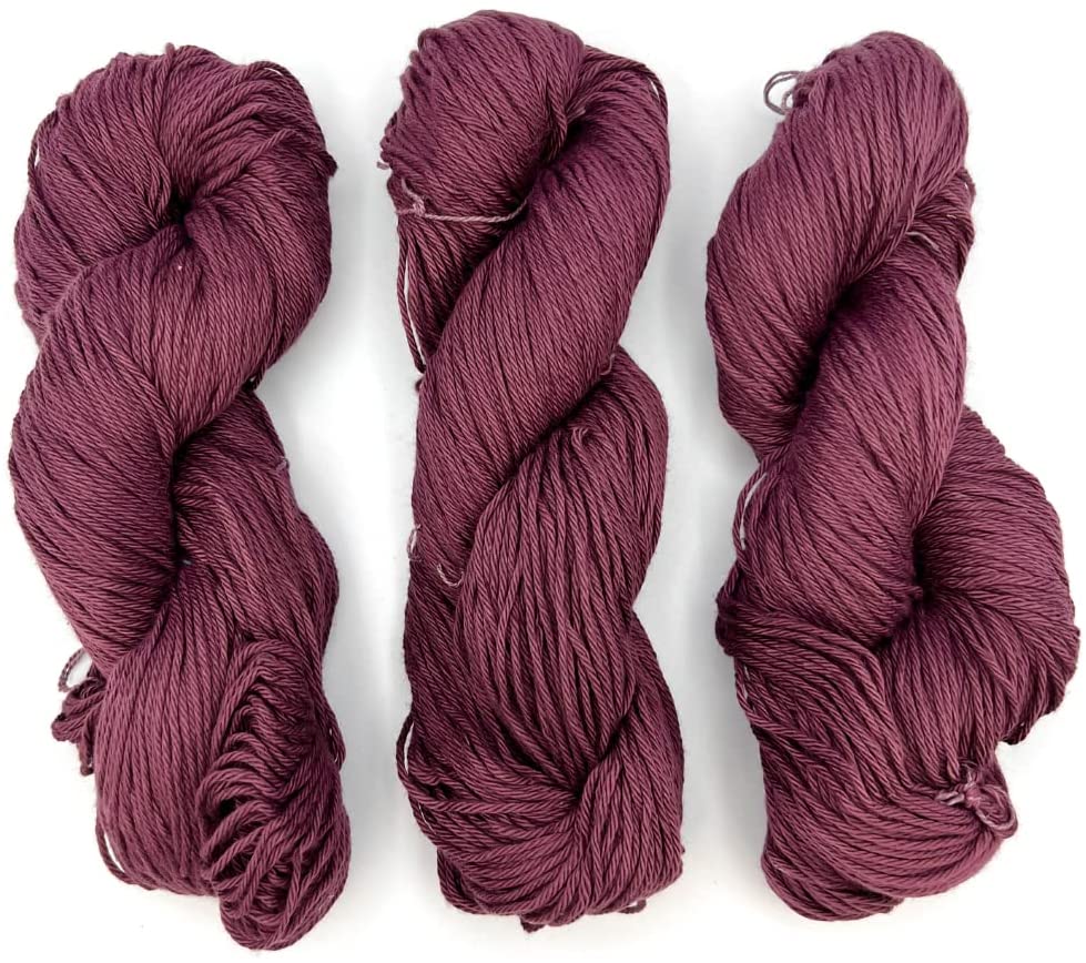 Hand Dyed Cotton Yarn Solid Colored | DK Weight 100 Grams, 200 Yards, 4 Ply - Textile Indie 