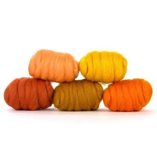 Mixed Merino Wool Variety Pack | Pumpkin Patch (Orange) 250 Grams, 23 Micron