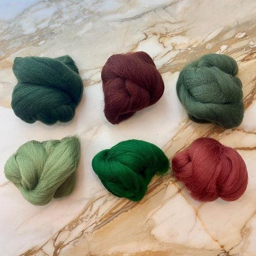 Shetland Collection | Forest Plum Bundle of Dyed Wool Tops | 150 Grams, 29 Micron