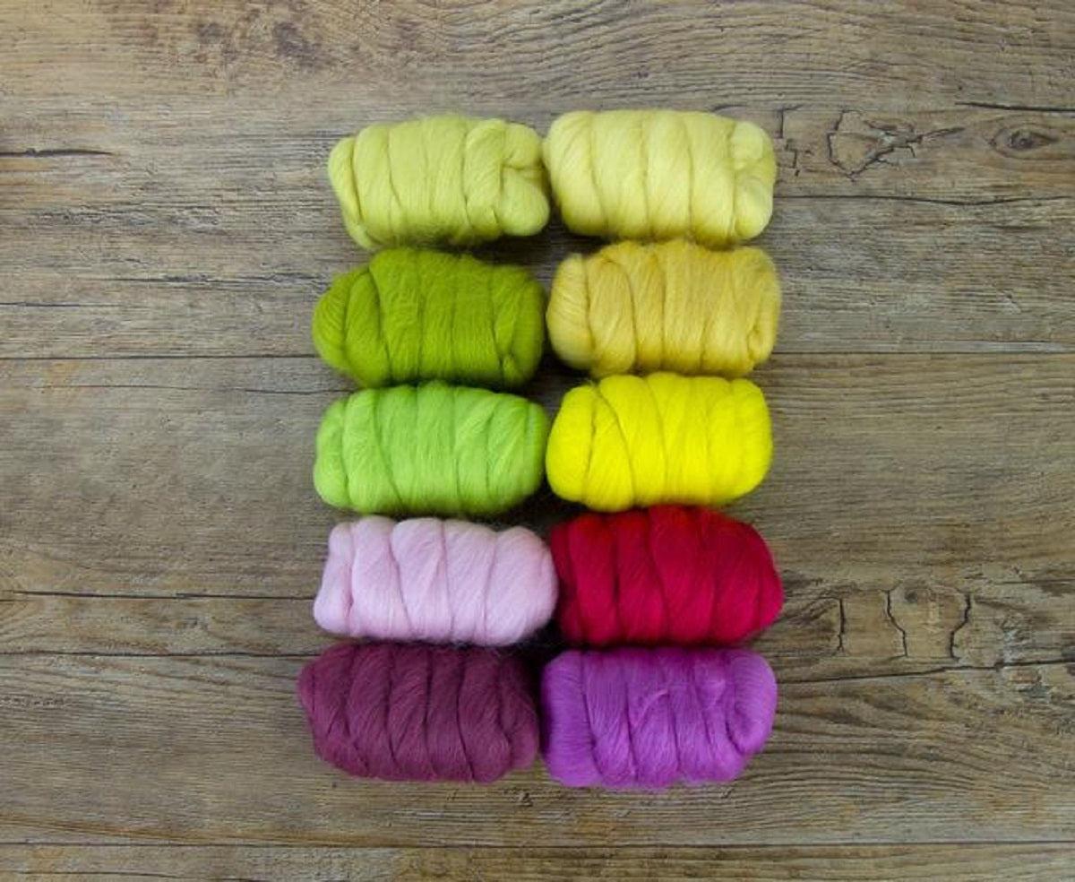 Mixed Merino Wool Variety Pack | Spring Blossom (Multicolored) 250 Grams, 23 Mircon