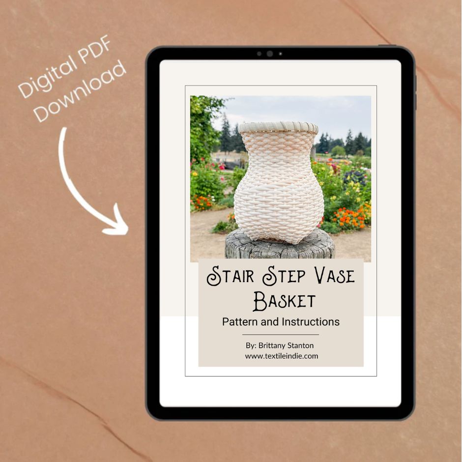 Stair Step Vase Basket -  Basket Weaving Pattern (PDF)