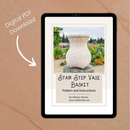 Stair Step Vase Basket -  Basket Weaving Pattern (PDF)