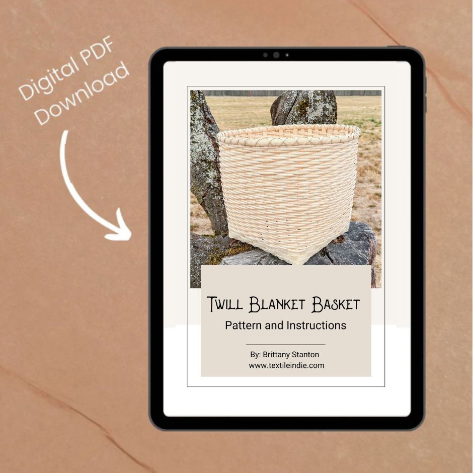Crazy Twill Storage Basket - Basket Weaving Pattern (PDF)