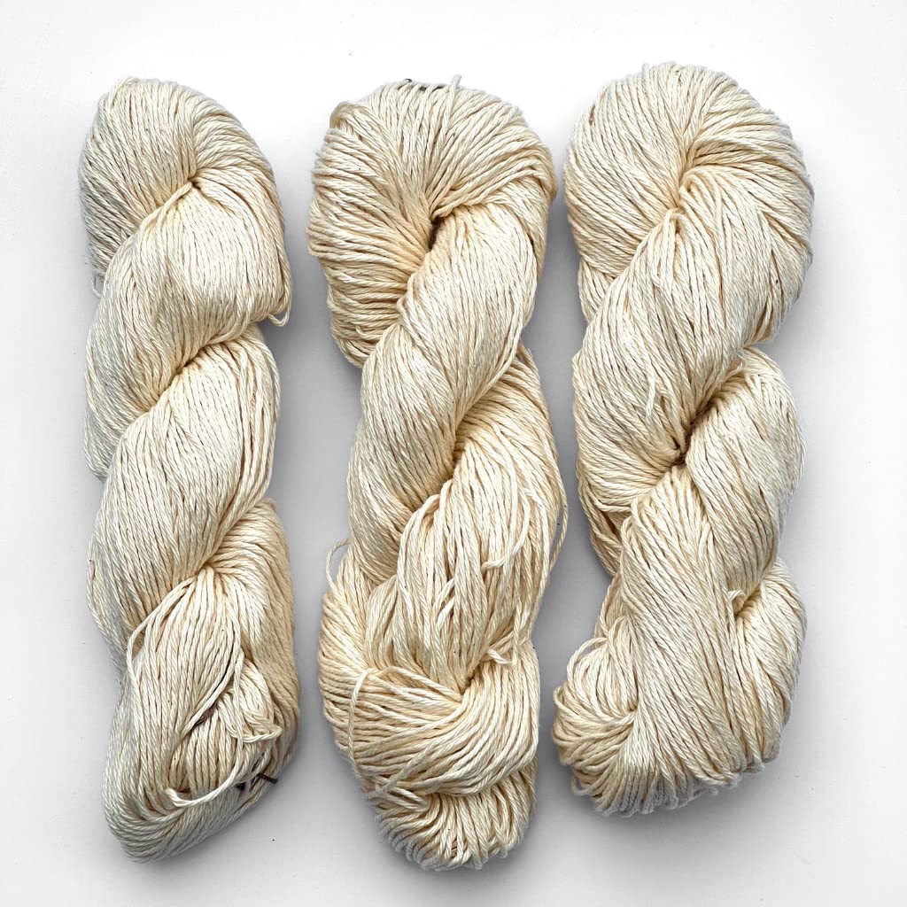 Undyed Glossy Cotton Yarn | DK Weight 100 Grams, 200 Yards, 4 Ply - Textile Indie 