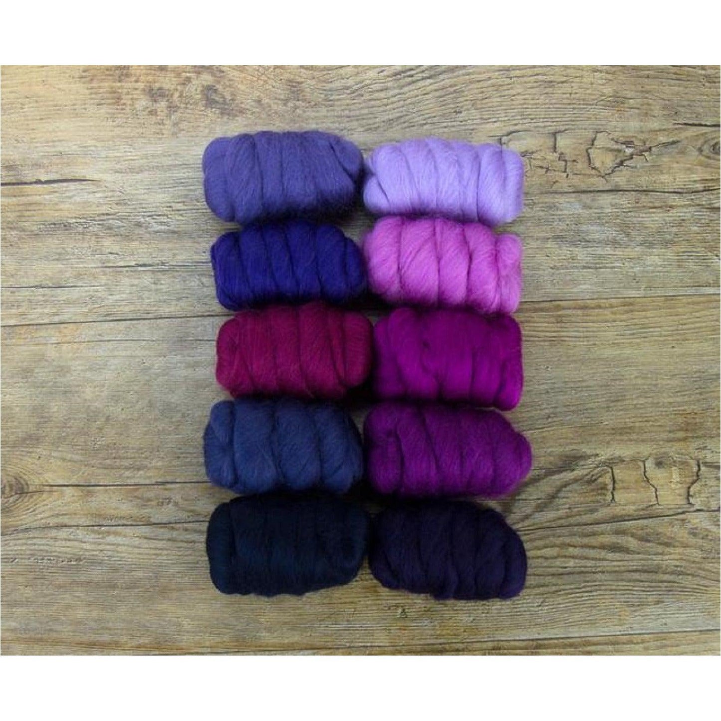 Mixed Merino Wool Variety Pack | Very Berry (Purples) 250 Grams, 23 Micron