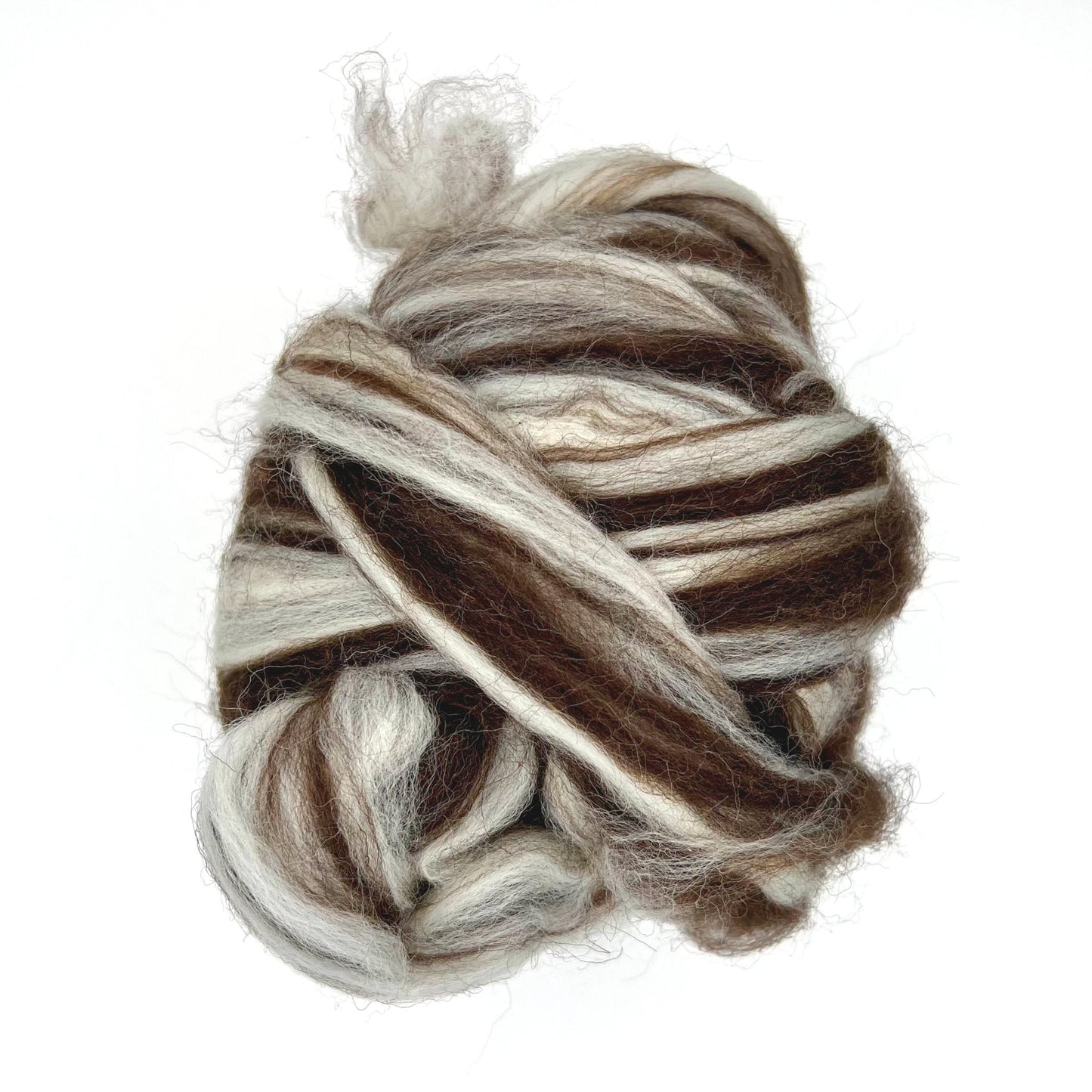 Yin Yang Natural Blend of Corriedale Wool Roving (8 Ounces) |  Cleaned and Combed Core Wool